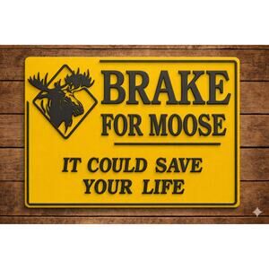 New Hampshire Brake For Moose Road Sign It Could Save Your Life Warning Safety